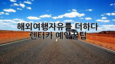 해외여행🚗자유를 더하다! 렌터카 예약&꿀팁🍯